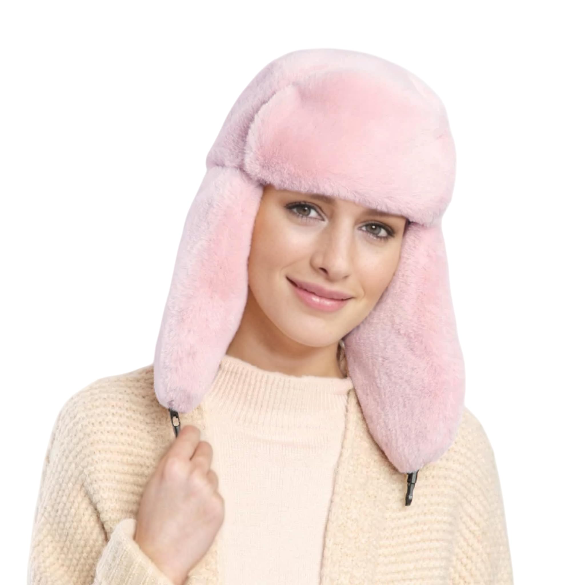 Lina & Lily Chapka Bonnets de Trappeur Femme Homme Hiver en Fausse Fourrure