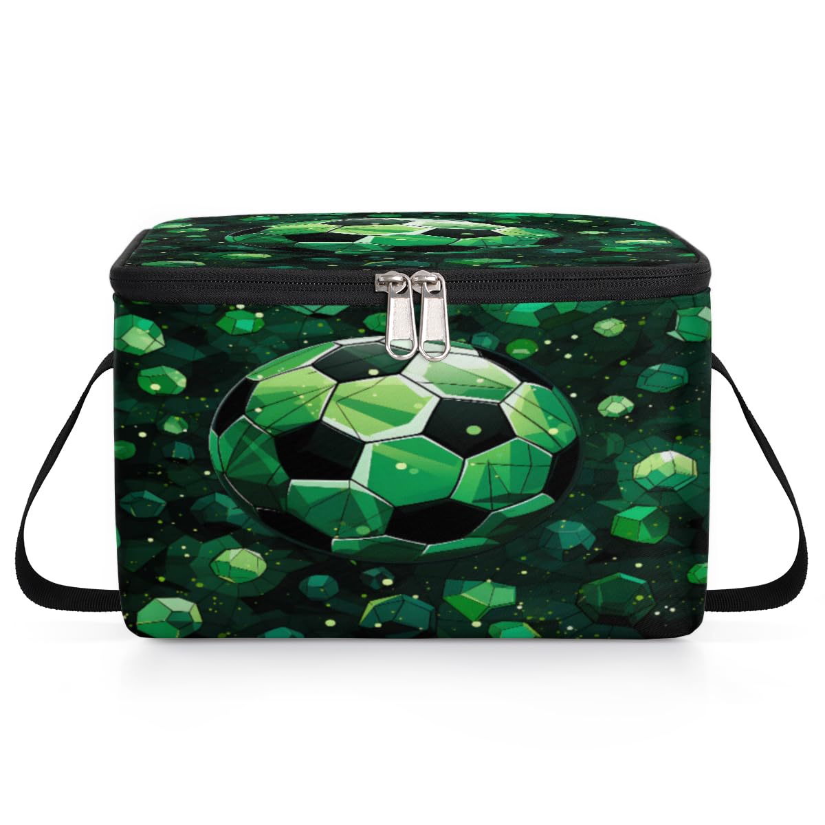 GzLeyigou Soccer Lunch Bags for Women Men 9 Cans, Hot & Cold Food Delivery Bag Insulated Grocery Bag Insulated Lunch Box Cooler Bag for Office Work Picnic Beach