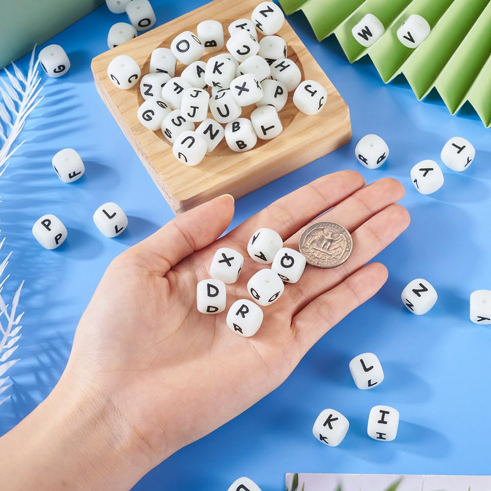 Lot De 50 Perles Cubiques En Silicone Phosphorescentes - 12