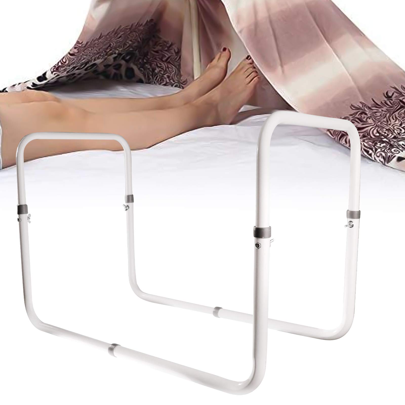 Blanket Lifter for Foot, Steel Adjustable Bed Sheet and Blanket Support for Holder Foot, Protector Bed Sheet Foot Leg Knee Surgery Recovery Bed Rail Accessories (20"- 28.5")