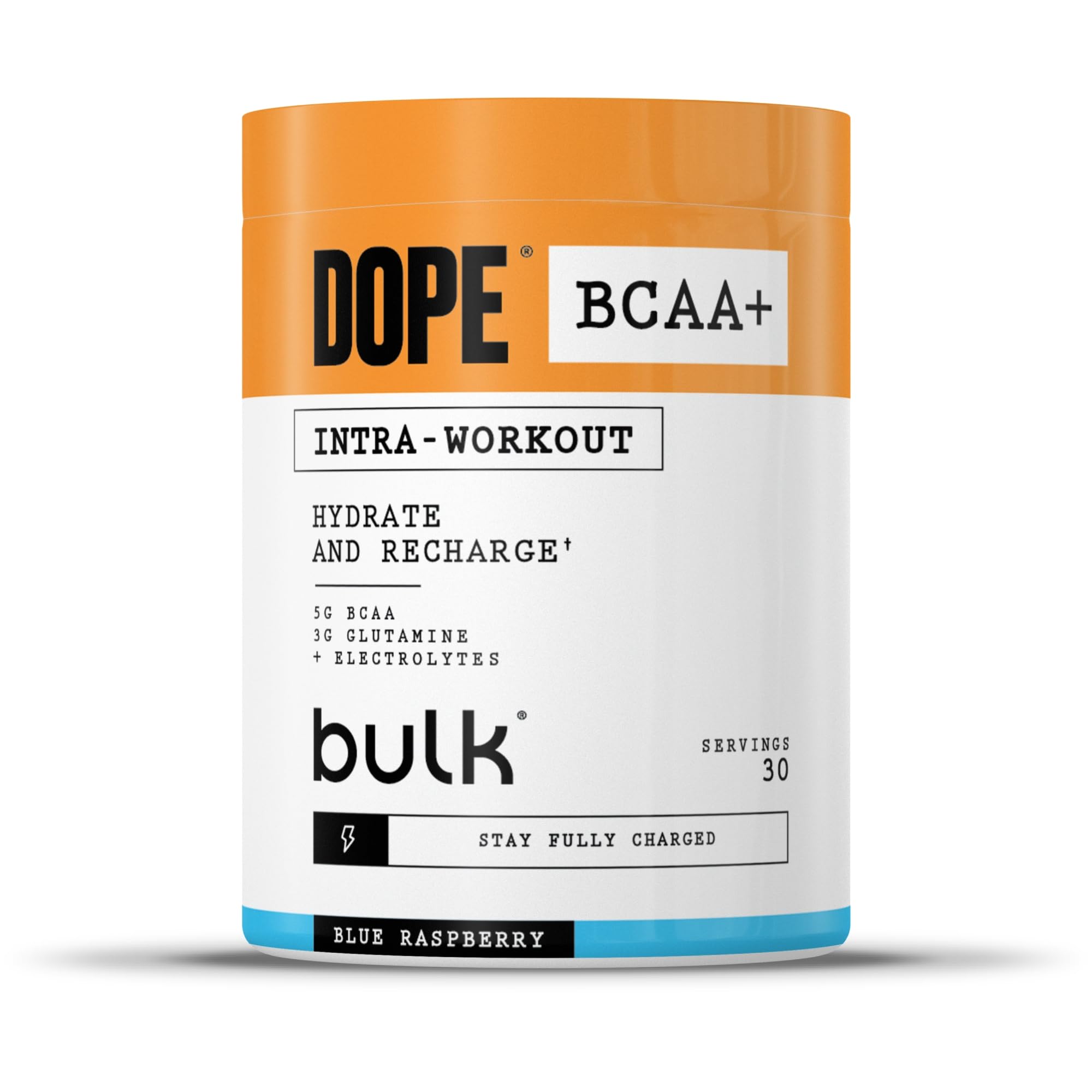 Dope BCAA+ | Intra-Workout Powder | Blue Raspberry | 360 g | 30 Servings | 5g BCAAs | Electrolyte Blend | Glutamine | Vitamin B6 & B12 | Supports Hydration, Energy & Recovery