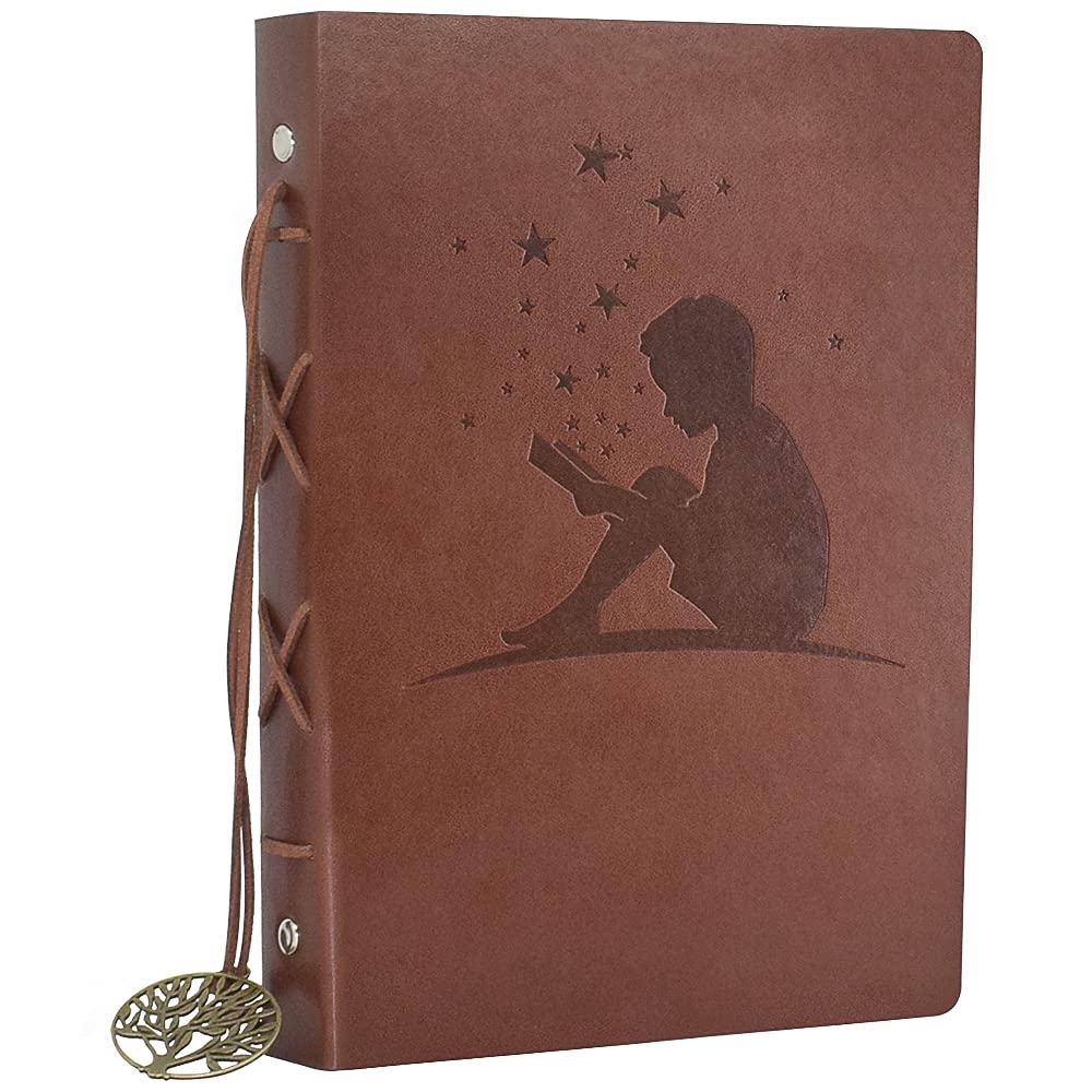 A5 Notebook, AIOR Leather Vintage Journal Sketchbook for Man and Women, Retro Travel Diary for Boys and Girls, Gifts Ideas, Birthday Valentines Wedding Anniversary Presents, Boy, Brown