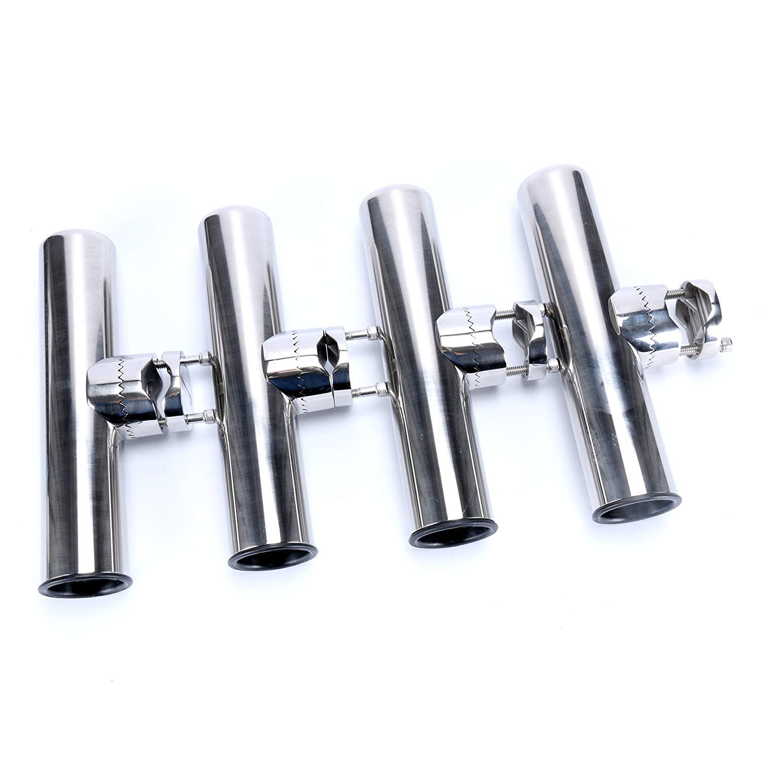 Amarine-Made Stainless Steel Rail Mount Clamp-On Fishing Rod Holder – Fits Rails 1-1/4" To 2"