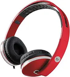 Bright Fone de Ouvido Headfone com fio modelo Colors com haste regulável vermelho