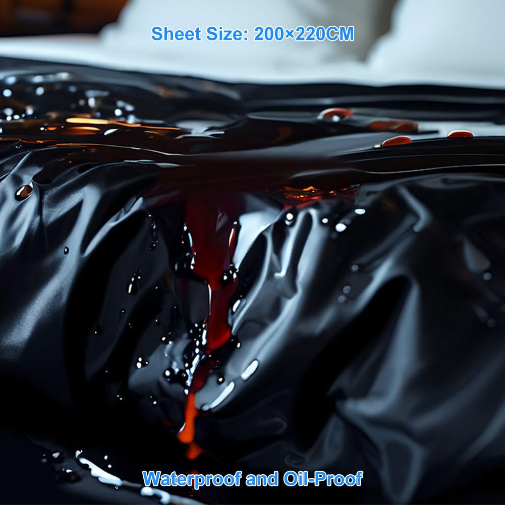 Lenzuolo impermeabile 200 x 220 CM Lenzuola Impermeabili in PVC Copriletto da Gioco in Plastica Telo Impermeabile Letto Nero per Evitare Che Il Materasso Si Bagni