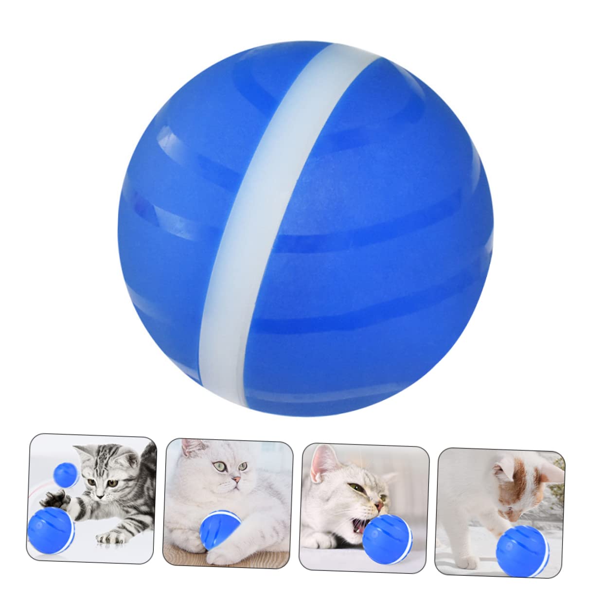 Happyyami 2 Piezas Pelota de Juguete para Mascotas Juguete automático para Gatos Pelota iluminada Gato Juguetes Juguete pequeño Mascota Jugando a la Pelota Gato rodando Bolas USB AbS