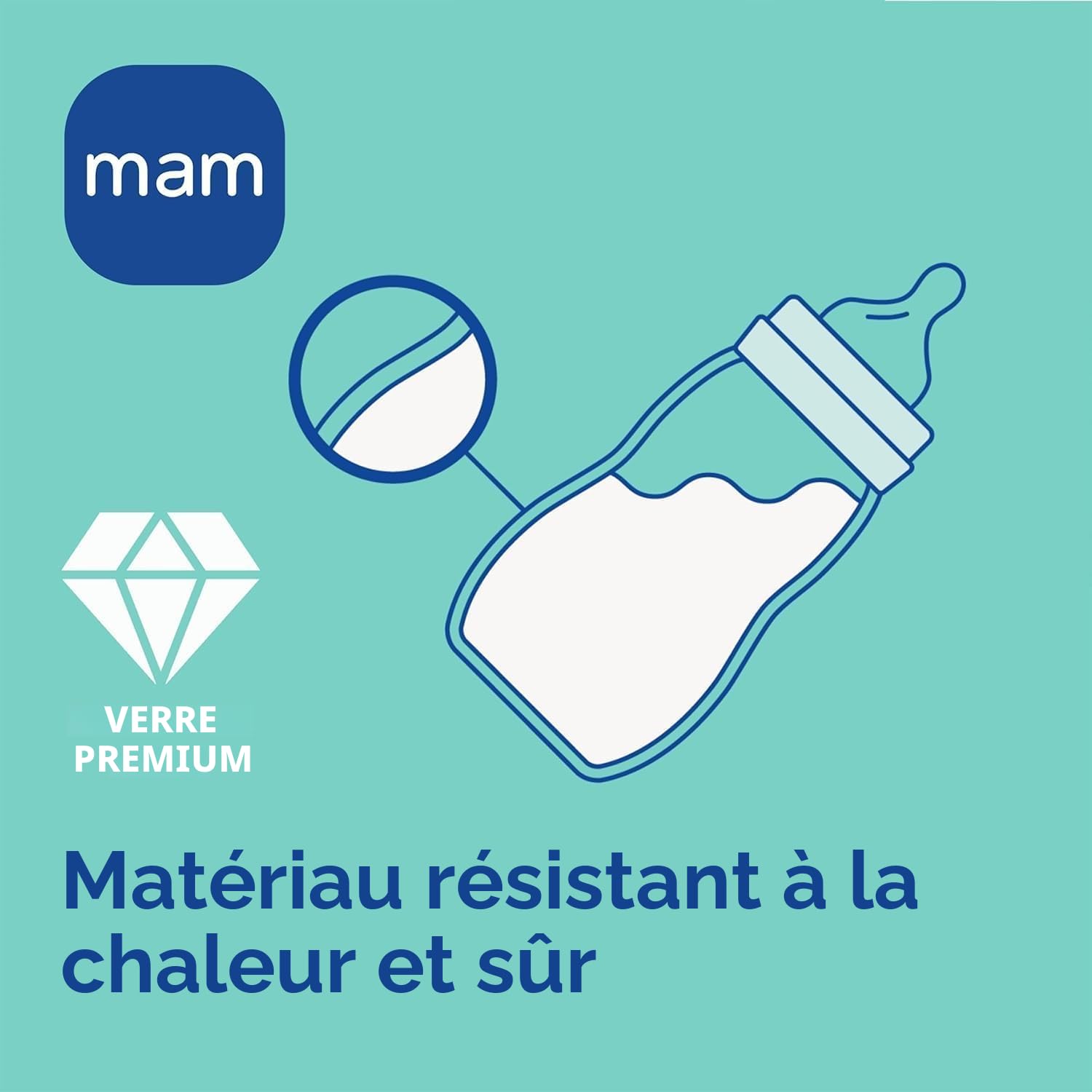 MAM 67036722–2 – Lot de 2 biberons confort en verre 260 ml - pour fille