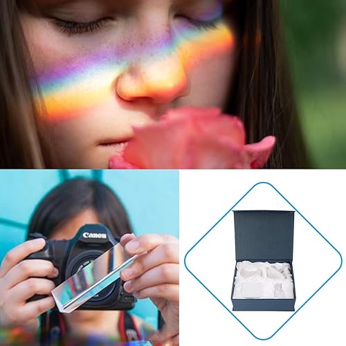 Miniatura 4 de Toolly Paquete de 4 prismas de fotografía de cristal óptico K9, incluye bola de cristal de 1.969 in, cubo de cristal de 1.969 in, prisma triangular