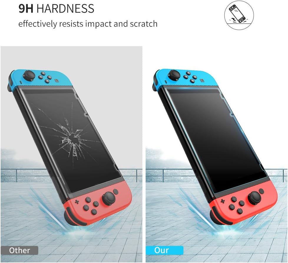 UGREEN Switch Screen Protector for Nintendo Switch Tempered Glass 2 Pack Screen Saver Protector Film with Transparent HD Clear Anti-Scratch