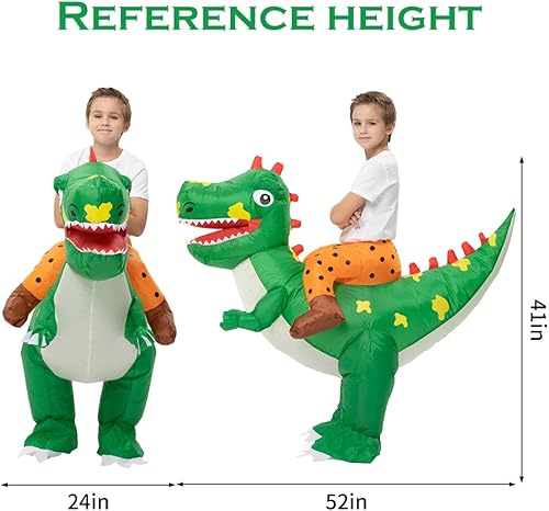 Miniatura 2 de GAOMON Disfraz inflable para niños, disfraces inflables de Halloween, disfraz de dinosaurio inflable, disfraces inflables para montar en un T-Rex