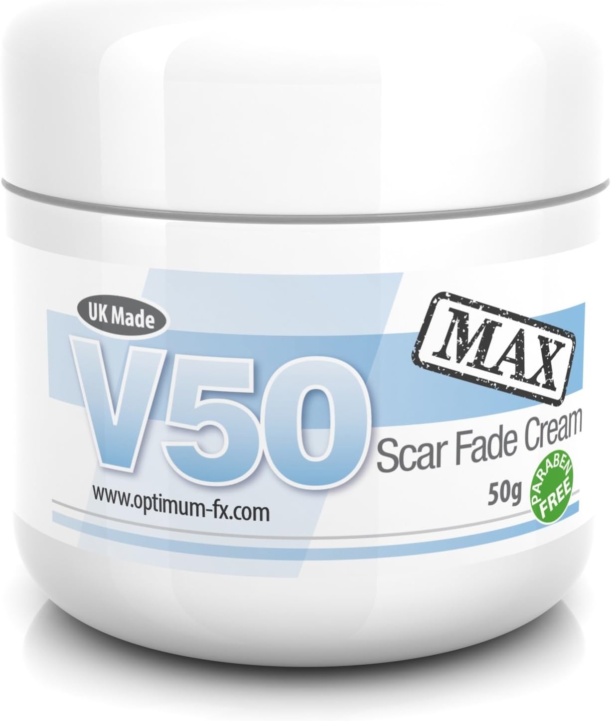 V50 MAX Scar Fade Cream DOUBLE STRENGTH Treat New and Old Scars Use Anywhere on Your Body Acne Scars Facial Blemishes Dark Spot Treatment 50 g