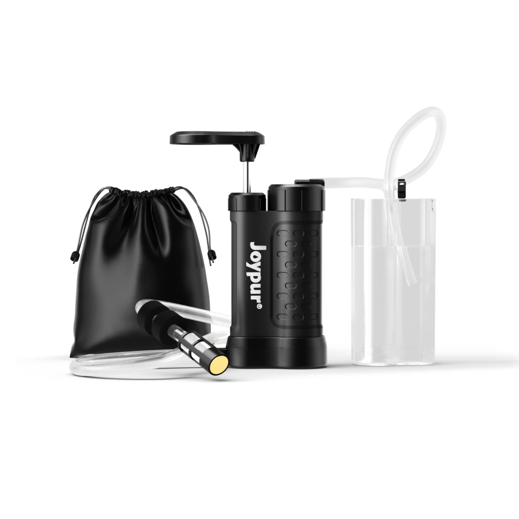 Filtro dell'acqua per esterni con membrana UF a 5 livelli, precisione del filtro 0,01 μm, peso leggero 340 g, per campeggio e emergenza (480 ml) (K8192 x nero)