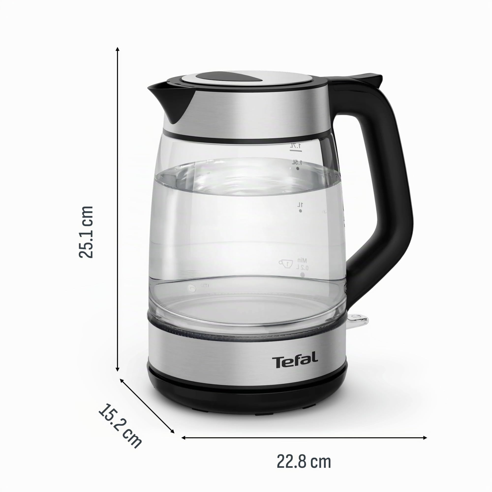 Tefal Express, Bouilloire en verre, Bouilloire électrique, Ébullition rapide, Arrêt automatique, Indicateur 1 tasse, KI6A58E0