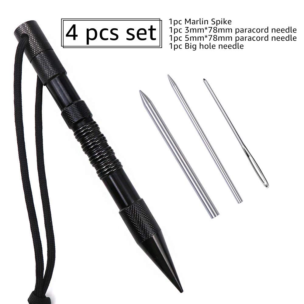 WILDAIR 4 Pack Paracord FID Set Marlin Spike with Stainless Steel Paracord FID Set Paracord