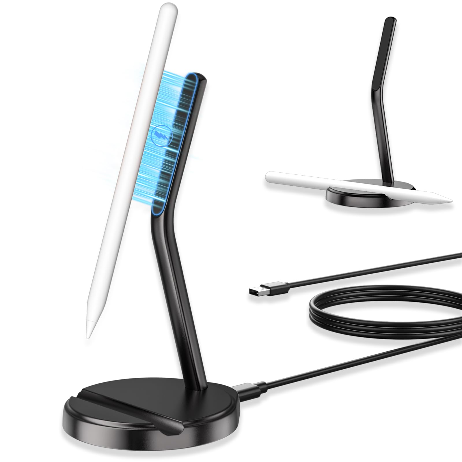 Magnetisches Laden Ständer Wireless Schnell Charge Kompatibel mit Apple Pencil 2. Generation,Magnetischer Schnelllade Ständer mit Kabel USB C für Pencil 2nd Gen, Magnetische Ladestation für iPad Pen 2