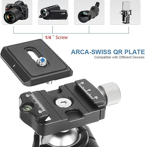 Miniatura 5 de CAVIX LS-02 - Soporte de trípode para cámara con cabezal de bola de 360 grados, placa de liberación rápida de 1/4 pulgadas para cámara DSLR