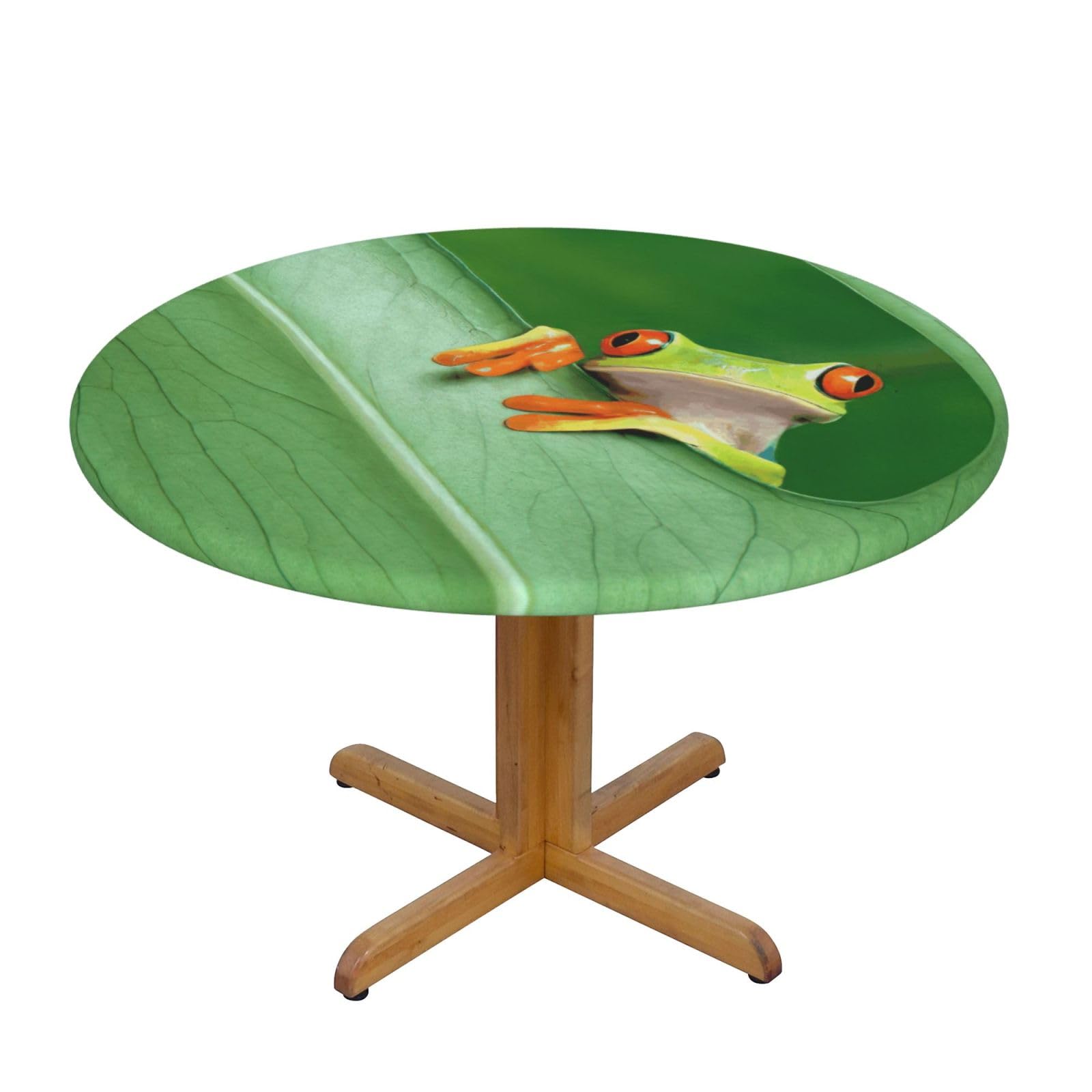 Tree Frog Baby Print Wipe Clean Oval Tablecloth Stain-Resistant Dining Table Accessories Table Protector For Home