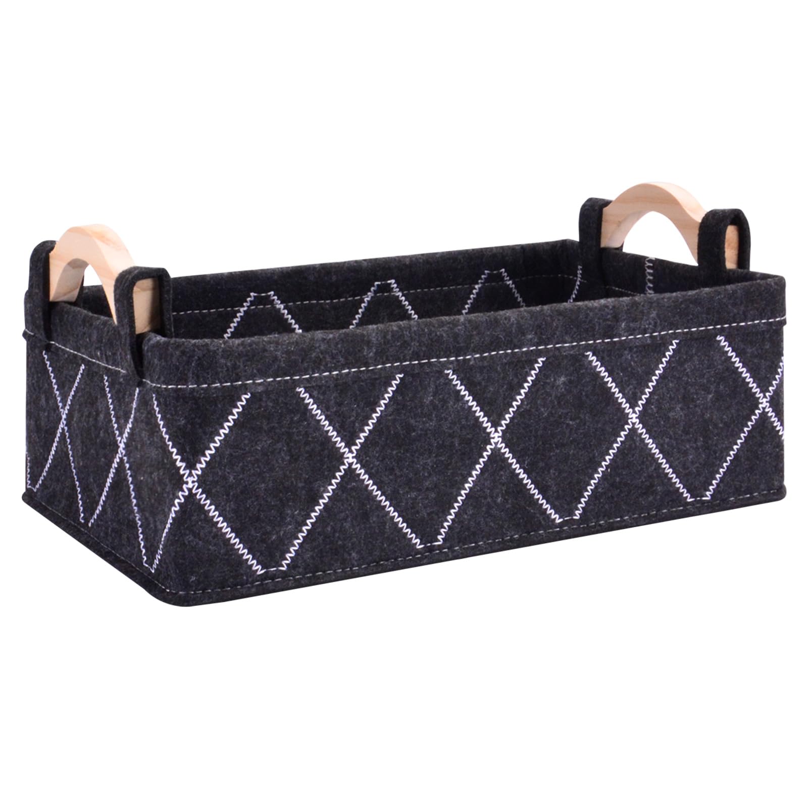 Storage Baskets Decorative Felt Bin Rectangular for Closet Cube Nursery Container for Towels Tissues Toiletry Caddy Car Organizer Baby Small Dog Cat