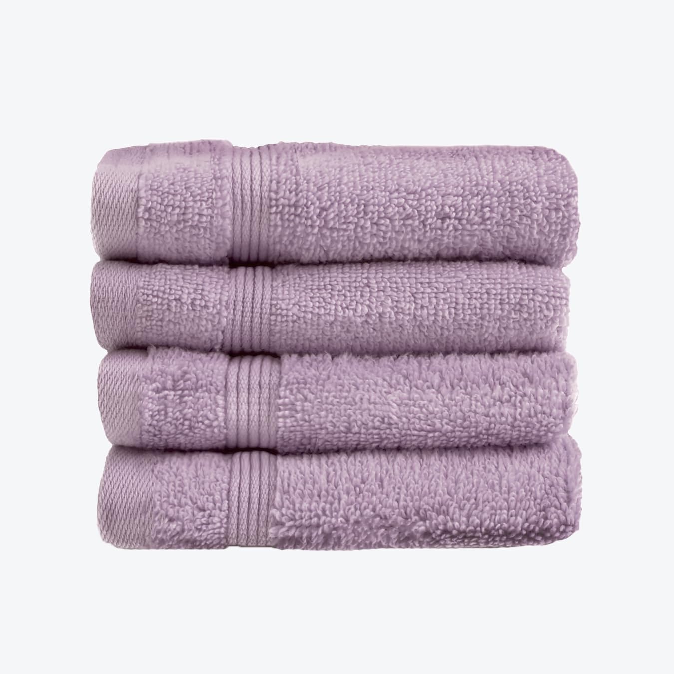 Allure Bath Fashions Face Cloths - 4 Pack - Purple - Egyptian Cotton - Zero Twist - 500gsm