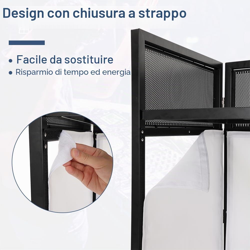 SMONTER tavolo DJ pieghevole mobile e ripiegabile, consolle DJ con rivestimento nero e bianco, supporto DJ regolabile in altezza e cabina DJ (105 cm L x 51 cm P x 117 cm A), attrezzatura DJ per feste