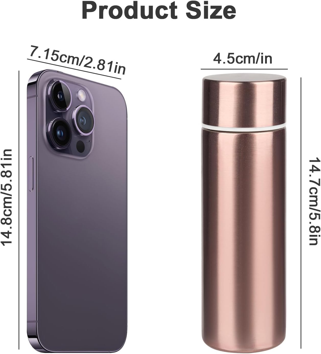 Bottiglia d'acqua in acciaio inox,150 ML piccola thermos,Bottiglia per bevande calde,Mini thermos portatile per caffè,Bottiglia d'acqua per bevande