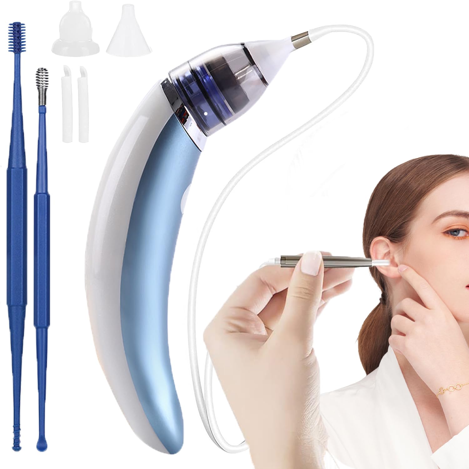 Pulitore Orecchie Elettrico - Aspiratore Di Cerume Con 5 Livelli, Per Adulti E Bambini - Verde - Foto 7