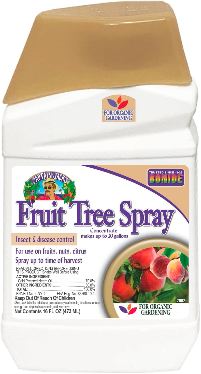 Captain Jack's Fruit Tree Spray, 16 oz Concentrate, Insect & Disease Control Spray for Organic Gardening