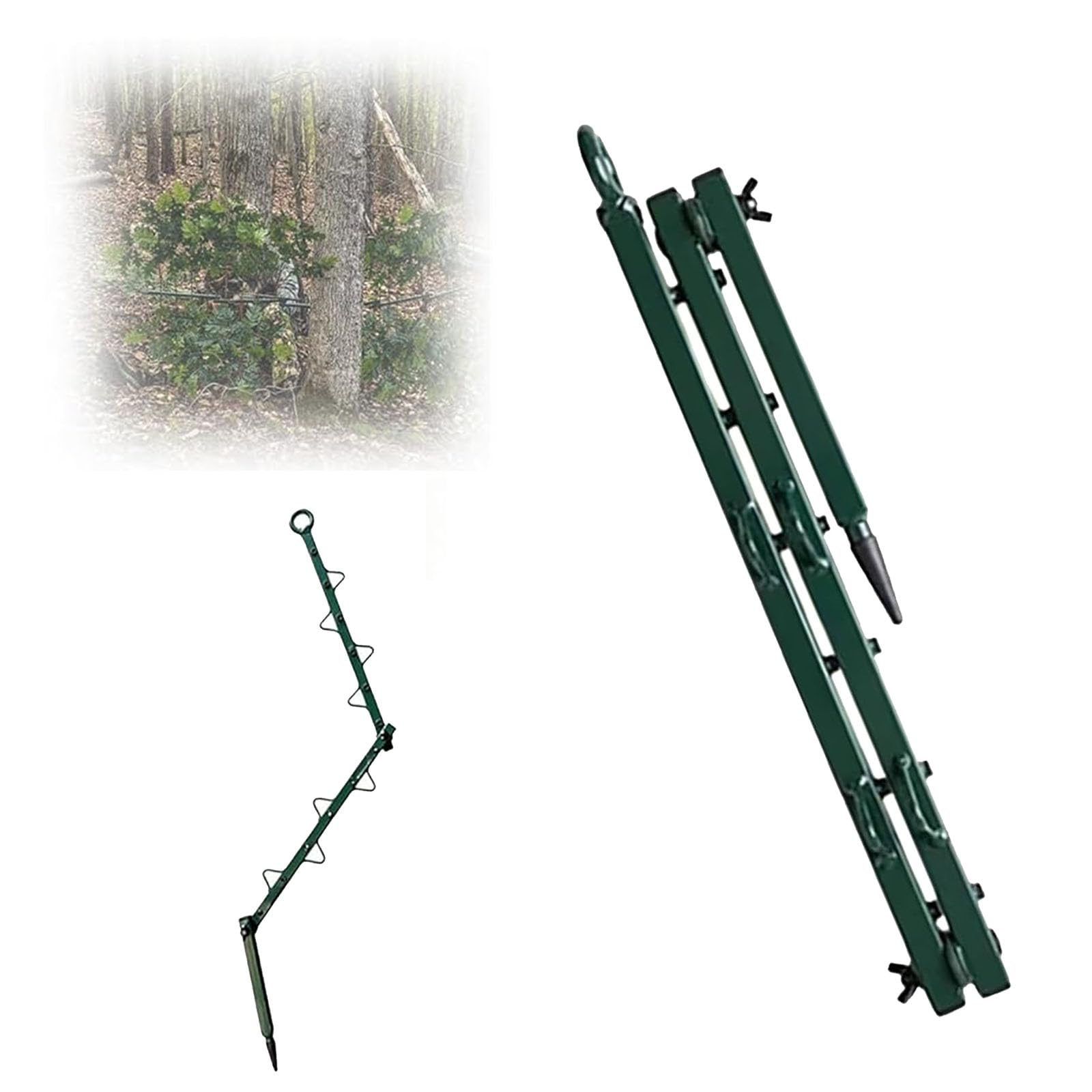 Portable Hunting Camouflage Branch Stand, Concealment Screen Cover with Multi-Hook Adjustable Bracket, Outdoor Blind Hunt Accessories for Deer Turkey Hunting, Rapid Setup, Rustproof, Tree Stands,1Pcs