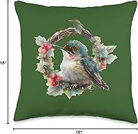 Vista 4 de DK1 Designs seltene Vögel Ornithologe Ornithologie Cute Design - Almohada de diseño pequeño con colibríes, 16 x 16 pulgadas, multicolor
