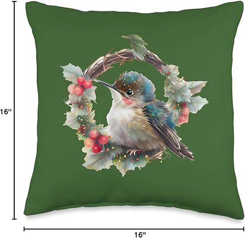 Miniatura 4 de DK1 Designs seltene Vögel Ornithologe Ornithologie Cute Design - Almohada de diseño pequeño con colibríes, 16 x 16 pulgadas, multicolor