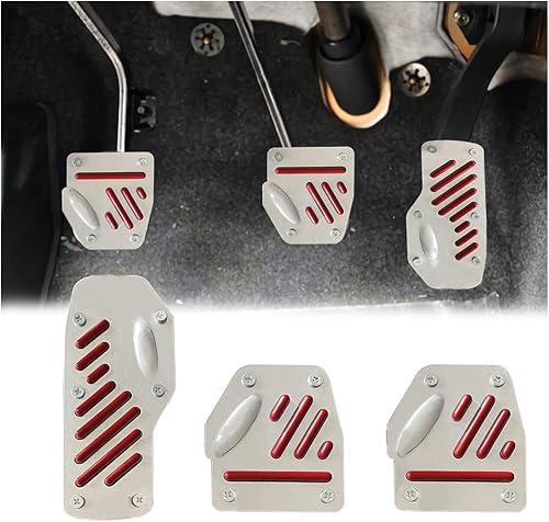 3 almohadillas antideslizantes para pedal de automóvil, aleación de aluminio, cubierta de pastillas de freno de pedal de transmisión manual, kits de