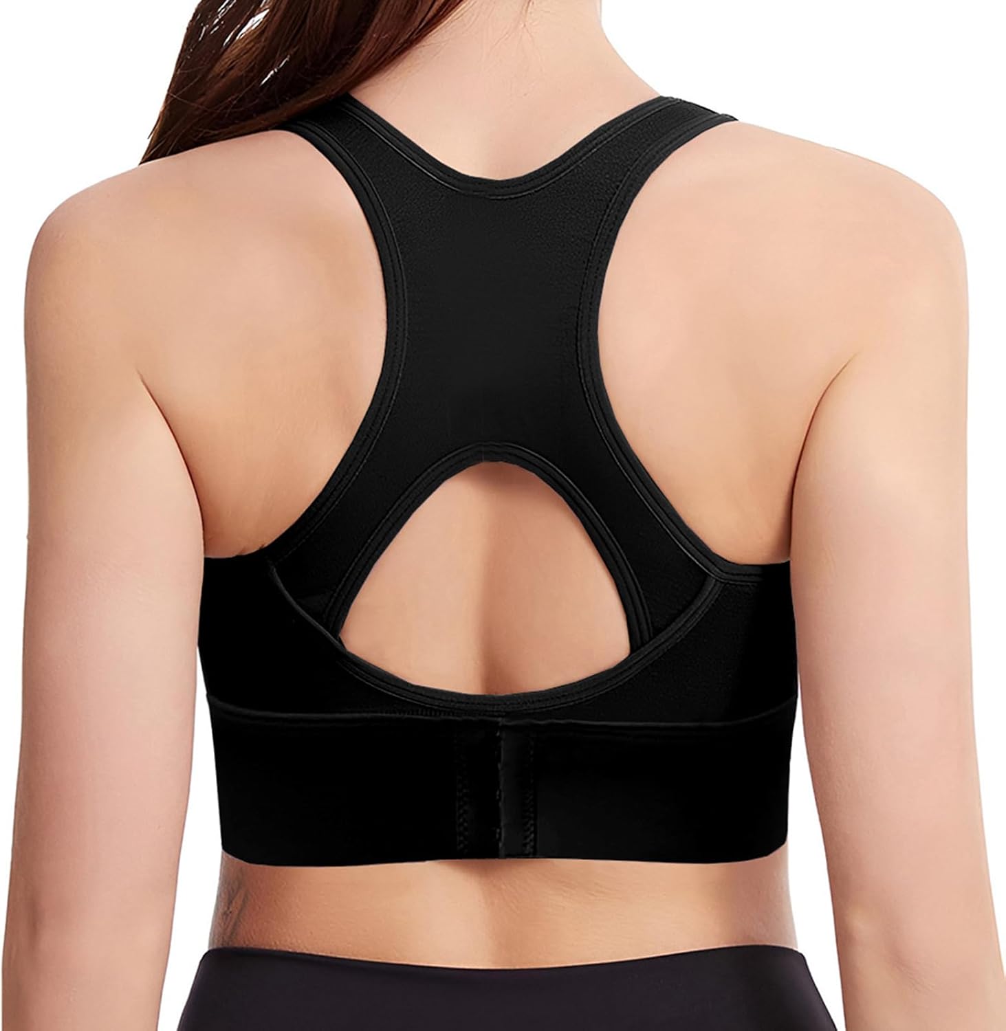Adjustable Strap Racerback Sports Bras for Women - Padded Seamless High Support Bra for Workout Gym Yoga Large Bust - Image 6