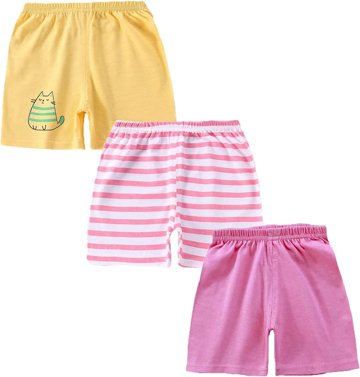 Toddler Baby Girls Summer Shorts Clothes Set for Infant Girls Cotton Shorts Pants 3 Pack