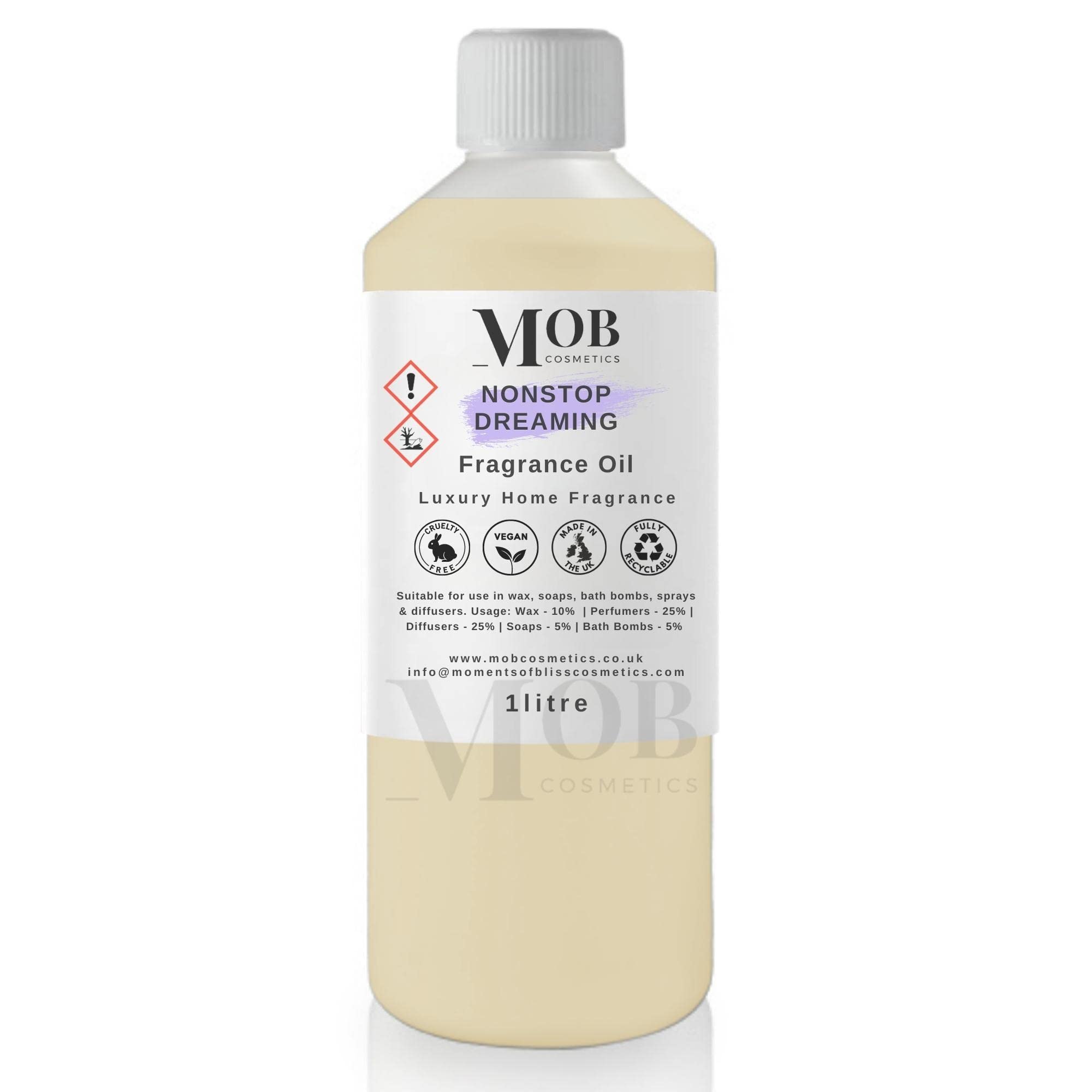 Nonstop Dreaming Luxury and Designer Fragrance Oil | Highly Concentrated | Perfect for Candles, Soaps, Bath Bombs, Diffusers, Wax Melts | UK Made | Vegan (Nonstop Dreaming, 1litre) — image 1
