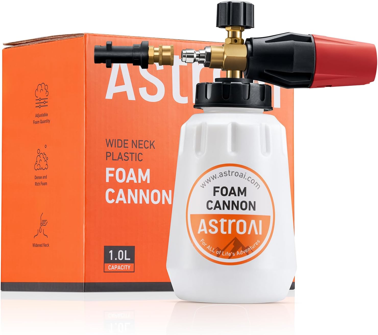 Snow Foam Gun, 1L Bottle Adjustable Snow Foam Lance Car Cleaning Kit with 1/4" Quick Connector Sprayer Nozzle for Karcher K Series K2 K3 K4 K5 K6 K7 Pressure Washers