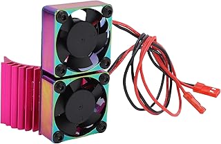 Ventilador de Refrigeración de Motor RC de Aleación de Aluminio de 36 Mm con Diseño de Doble Ventilador, Compatible con Motores Arrma 540 y 550 para Coches, Camiones y Buggies RC a