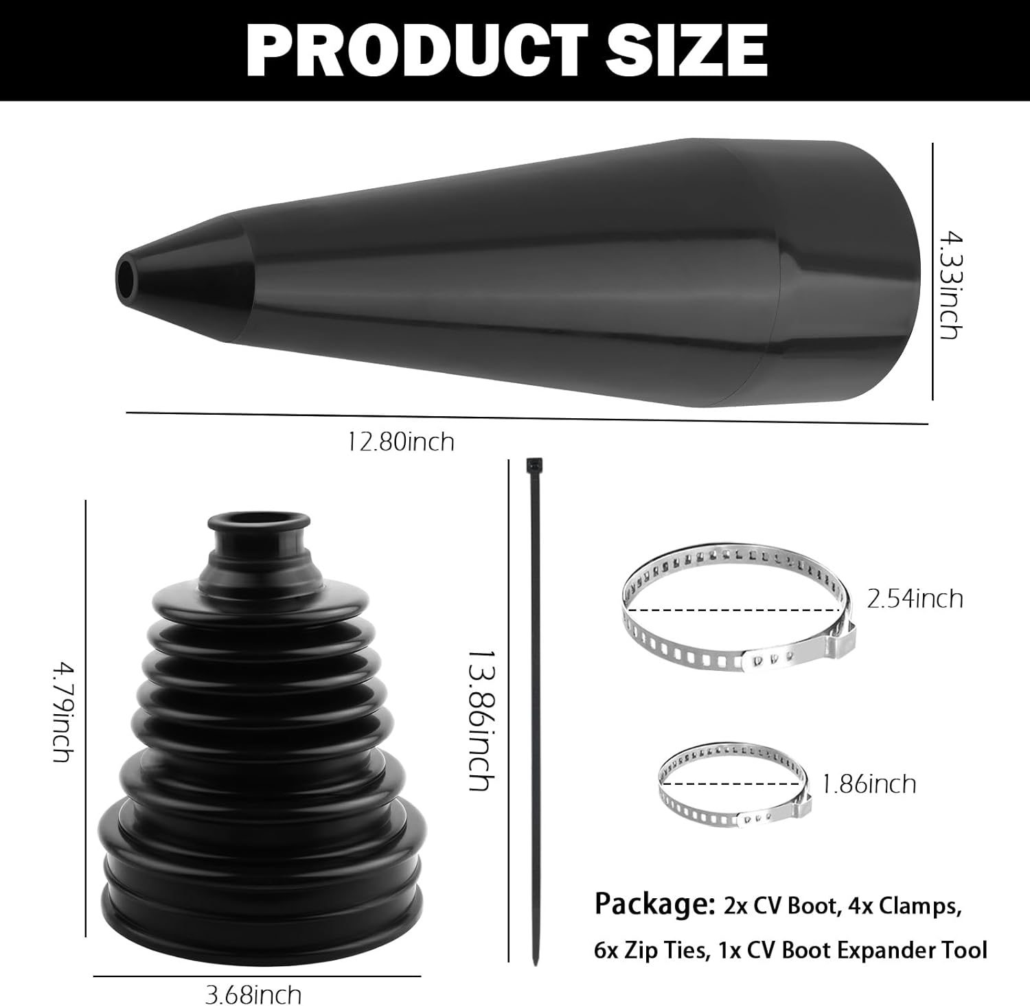 CV Axle Boot Repairs Kit with Boot Expander Tool,4 Clamps,6 Zip Ties,CV Boots Repair Kit for Drive Shaft & Chassis Protection,Silicone Axle Boots Repair Kits Car Accessories