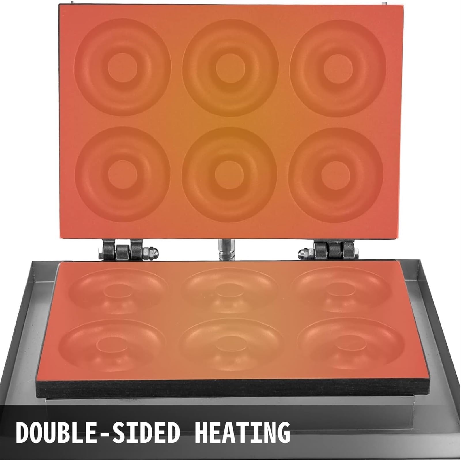 Máquina eléctrica para Hacer donas Dulces de 6 Agujeros, de Acero Inoxidable Antiadherente, para Uso Comercial, para Hacer donas, Waffles y Galletas Gaufriers, electrodoméstico de,