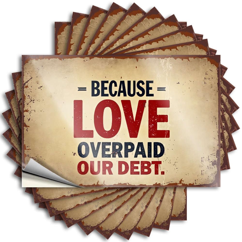 Saying Fun, Farmers Door Because Love Overpaid Our Debt. | Guest Bathroom Decor(6X9CM)