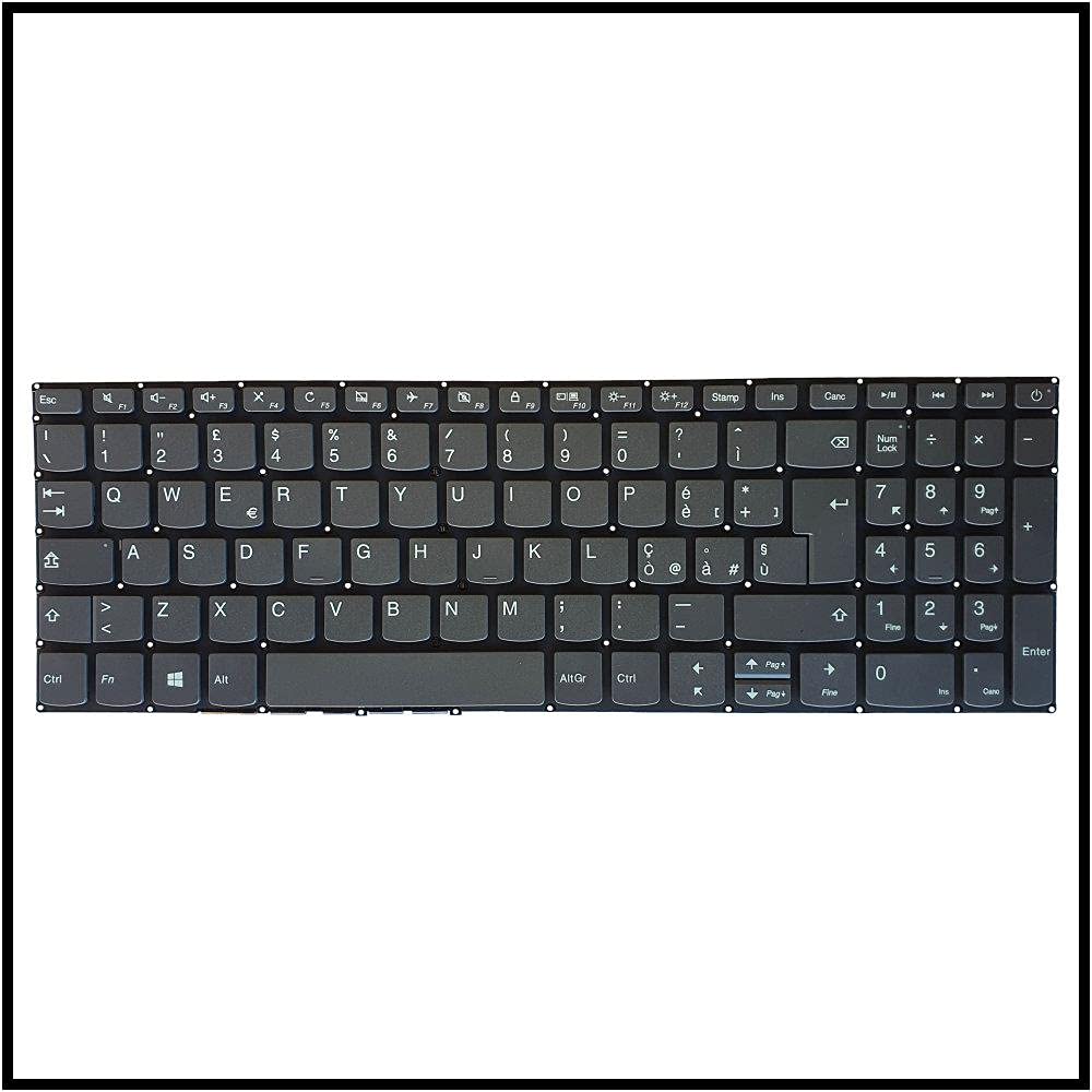 new net - Tastiera Compatibile con Lenovo Ideapad Flex 5-14IIL05 (Type 81WF, 81X1), 5-14ITL05 (Type 82HS, 82LT) [Senza Frame - Colore Tasti Grigio - Retroilluminata - Italiana