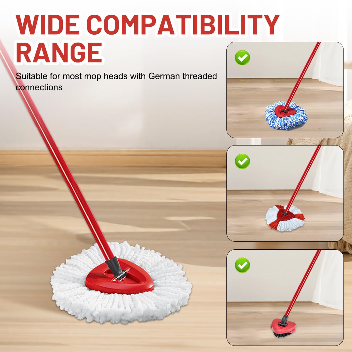 Ce manche en acier inox à 4 sections est compatible pour Vileda Turbo Smart et pour Vileda EasyWring. Solide et pratique, il s’adapte à votre serpillière pour un nettoyage efficace.