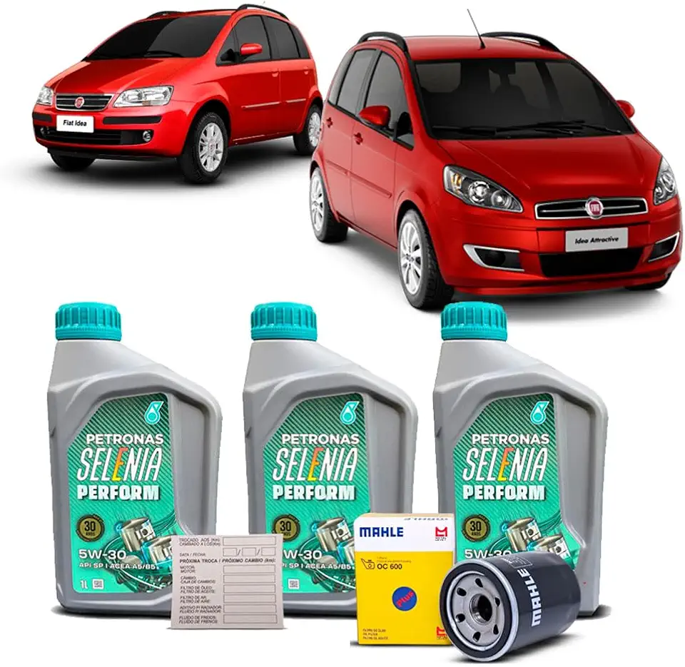 Kit Troca de Oleo 5w30 e Filtro Fiat Idea Fire 1.4 8V 2006 A 2016