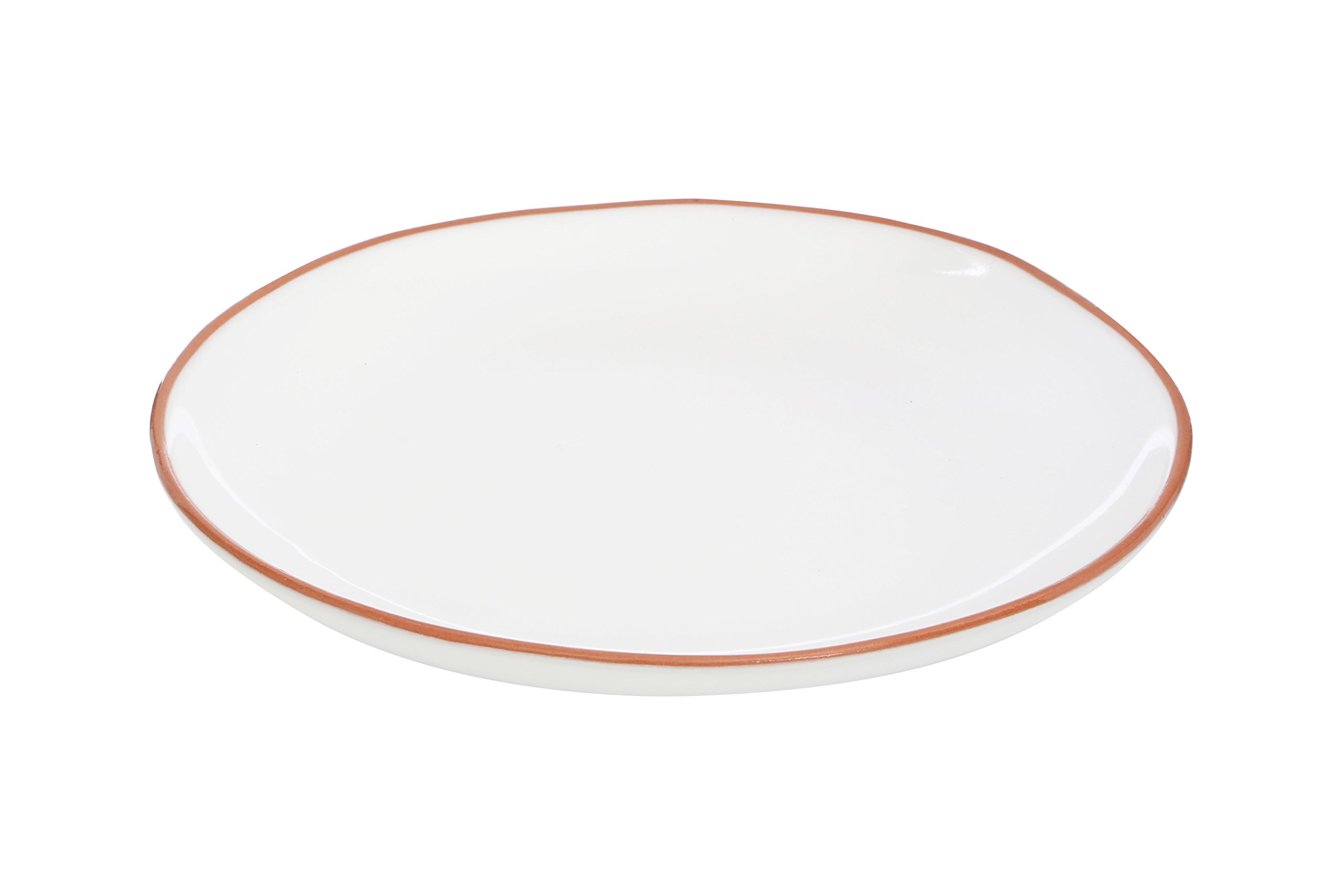 Orsina White Glazed Terracotta Calisto Dinner Plate from B&Q