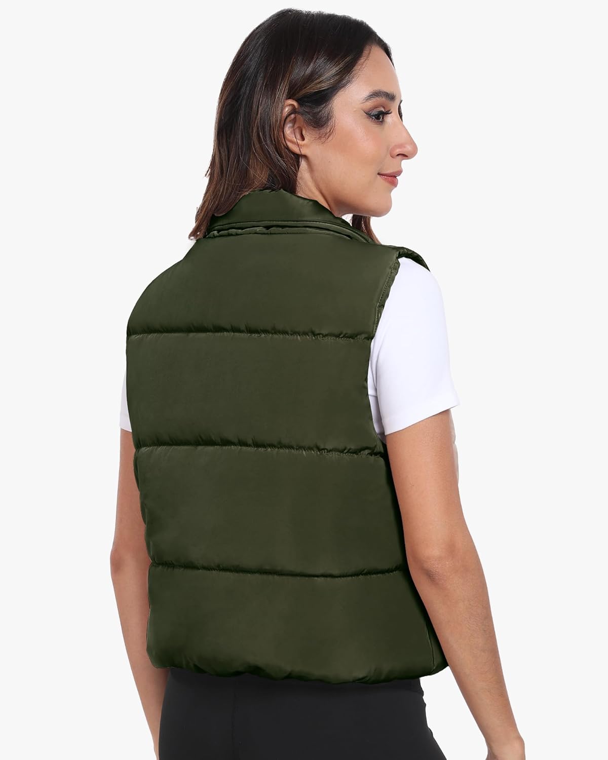 Memorose Puffer Vest for Women Winter Outwear Jacket Cropped Sleeveless Lightweight Fashion Fall Coat with Pockets - Image 4