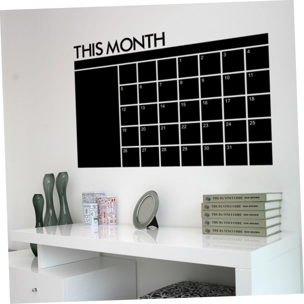 SHINEOFI 3pièces Tableau Effaçable Amovible Pour Calendrier Mural Planificateur De Mois Avec Autocollant Pour Bureau Maison Et