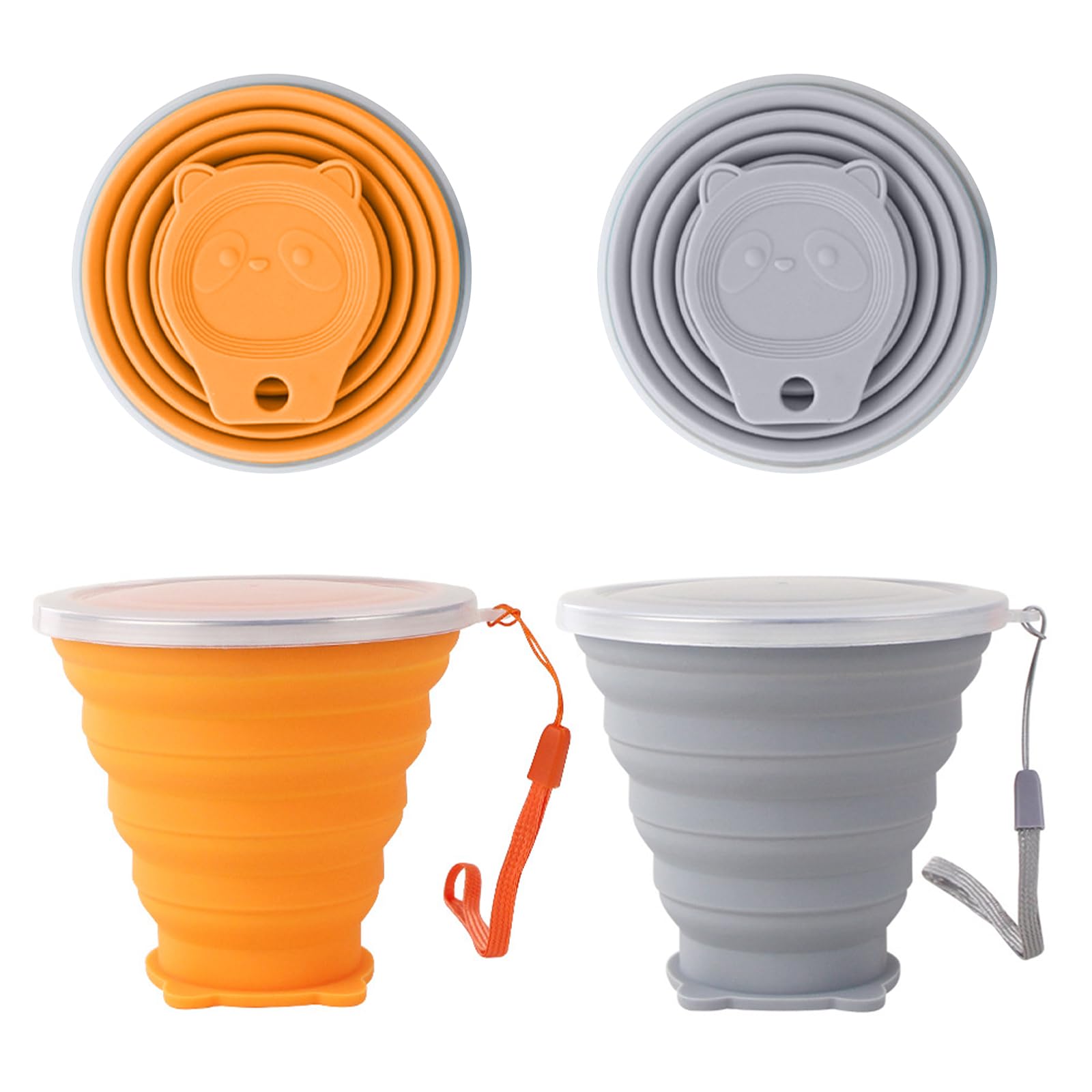 Amazon.co.jp: happkau 折り畳みコップ 2個入り 折りたたみコップ 蓋