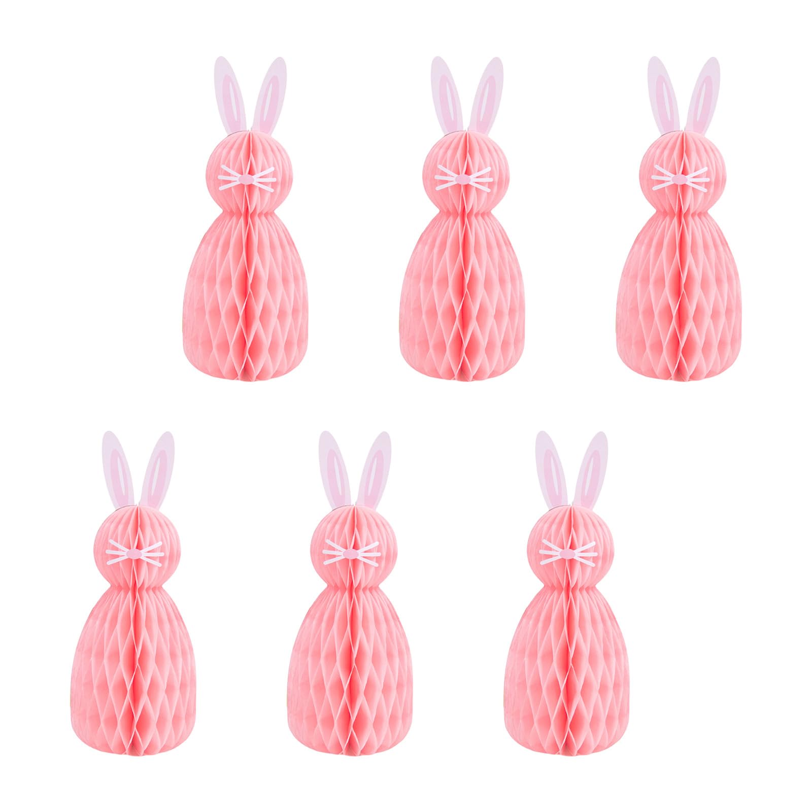 Buxuaaaa Multipurpose Easters Party Decorations 6Pcs Honeycombed Rabbits Hanging Centerpieces for Home and Event Decoration Easters Party Supplies