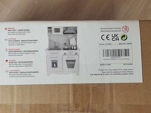 Miniatura 9 de WOODENFUN Juego de cocina para niños, juego de cocina de madera para niños, juego de cocina de chef con luces y sonidos reales, juguetes de cocina