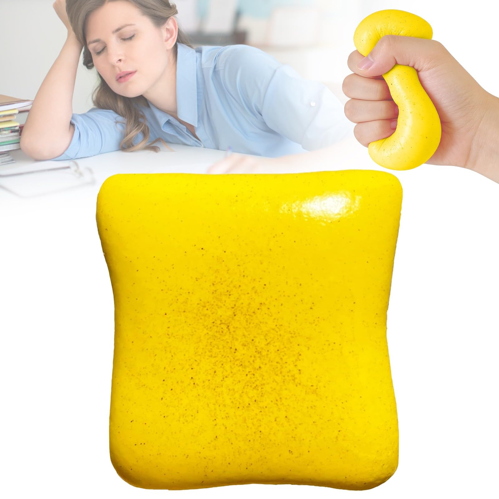 Bread Butter Squishy, Butter Stress Ball Brain Squishy Realistic Design, Anxiety Relief Fidget Toy Sensory Toys For Adults & Kids (Bread Butter) — image 1