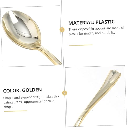 Vista 18 de Cabilock Cucharas de plástico para tartas, mini cucharas de degustación, postre desechables, aperitivos, cucharas para fiesta en casa (oro rosa)
